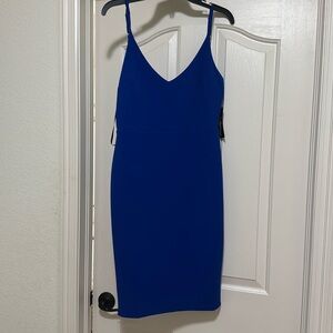 Lulu's Beautiful Blue Spaghetti Strap Sheath Dress
